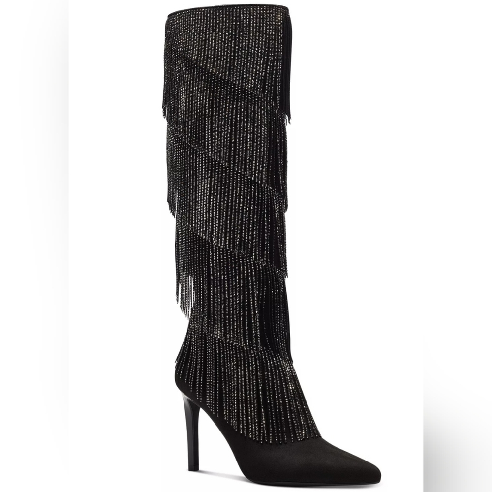 Women's size 8.5 INC fringe stelleto boots